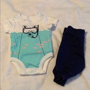 *SOLD** — 2-Piece Polar Bear Bodysuit Pant Set